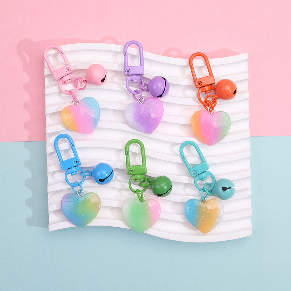 Wholesale 10PCS Gradient Cute Pendant Candy Color Metal Keychain